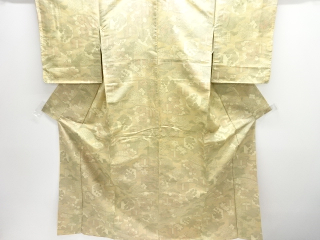JAPANESE KIMONO / OSHIMA TSUMUGI / KIKKO WITH FLOWER